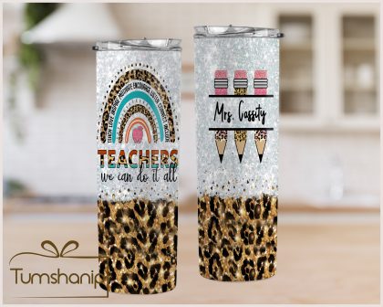 Name Teacher Tumbler, Gift For Teacher, Teacher Appreciation Gift, Teacher Coffee Mug, Rainbow Teacher, Teacher Retirement Gift